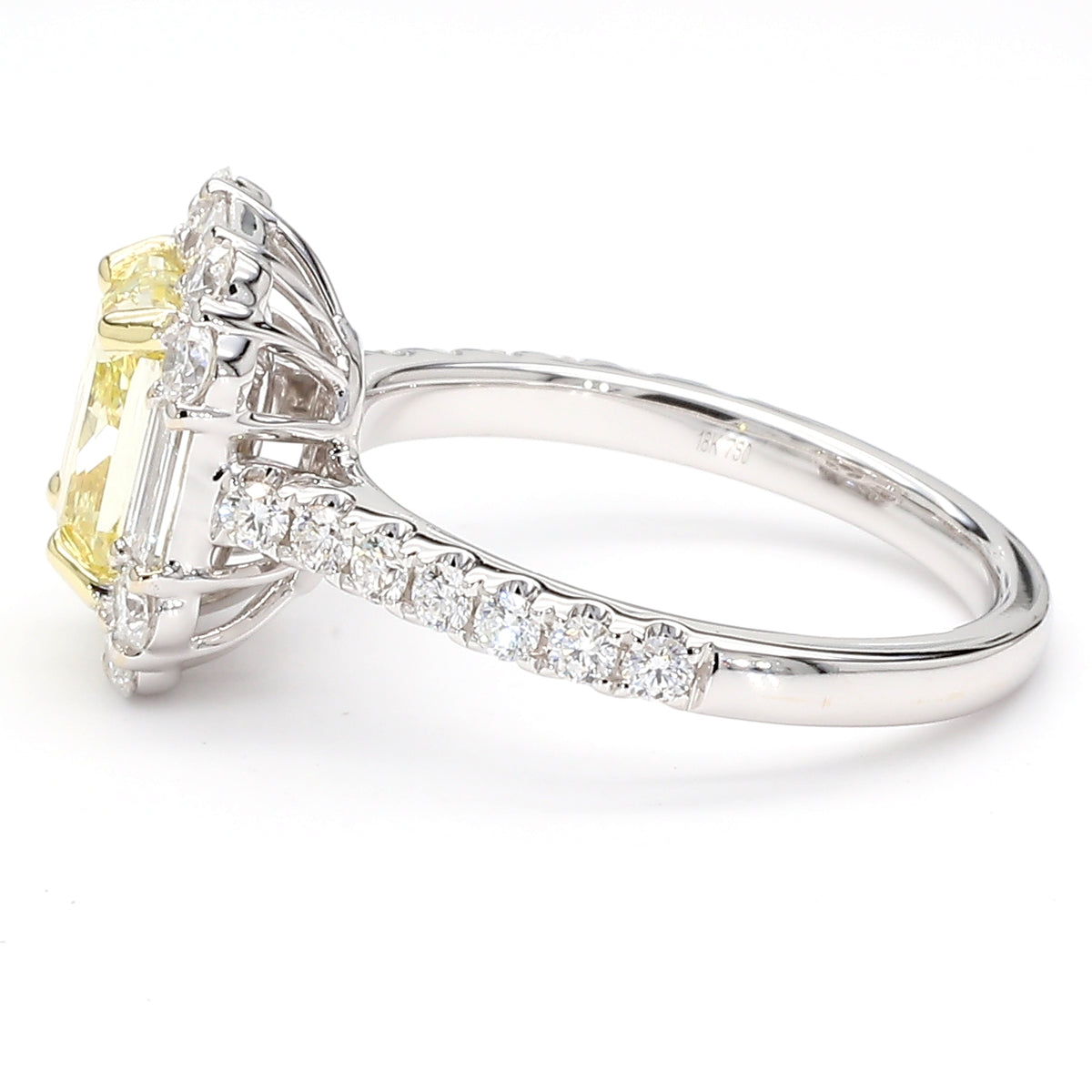 Natural Yellow Radiant Diamond Ring | GIA Certified