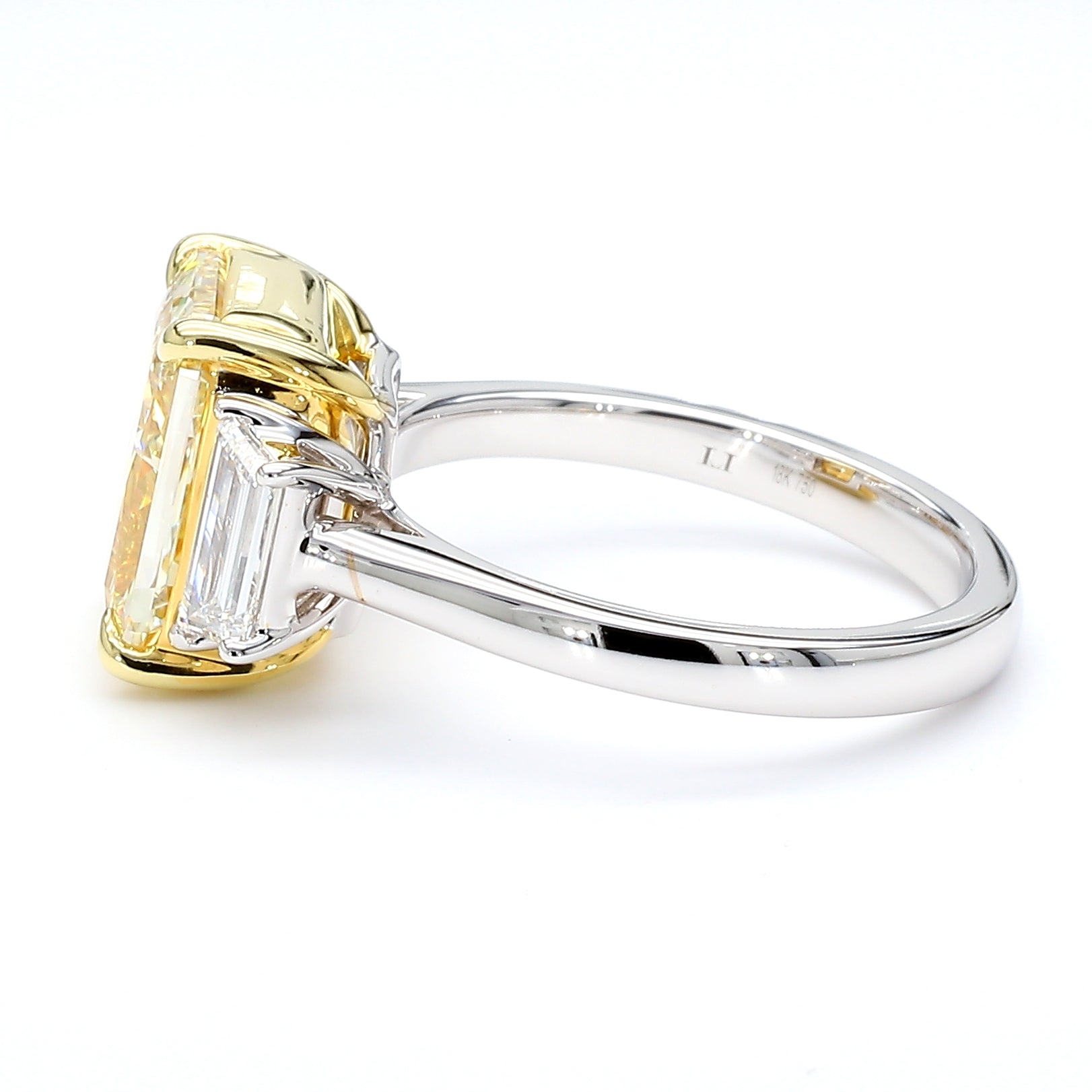 Natural Yellow Radiant Diamond Ring Gia Certified
