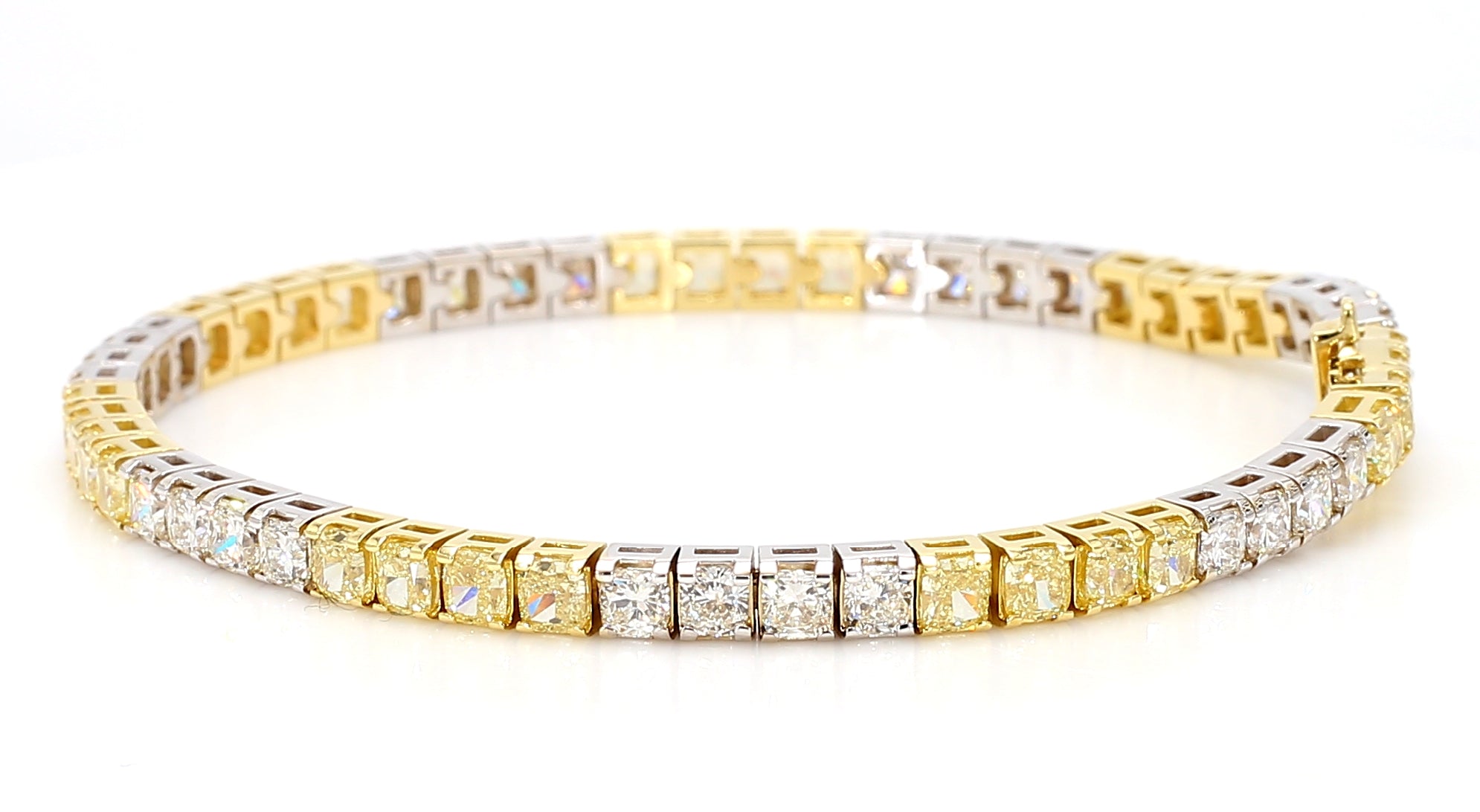 Natural Yellow Cushion Diamond Bracelet