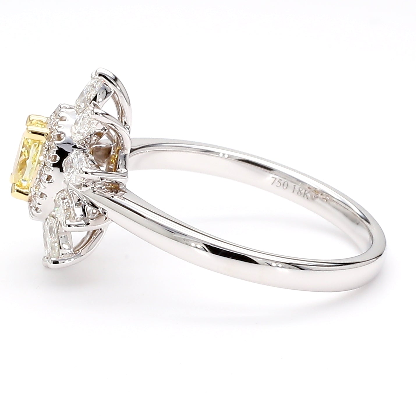 Natural Yellow Oval Diamond Ring