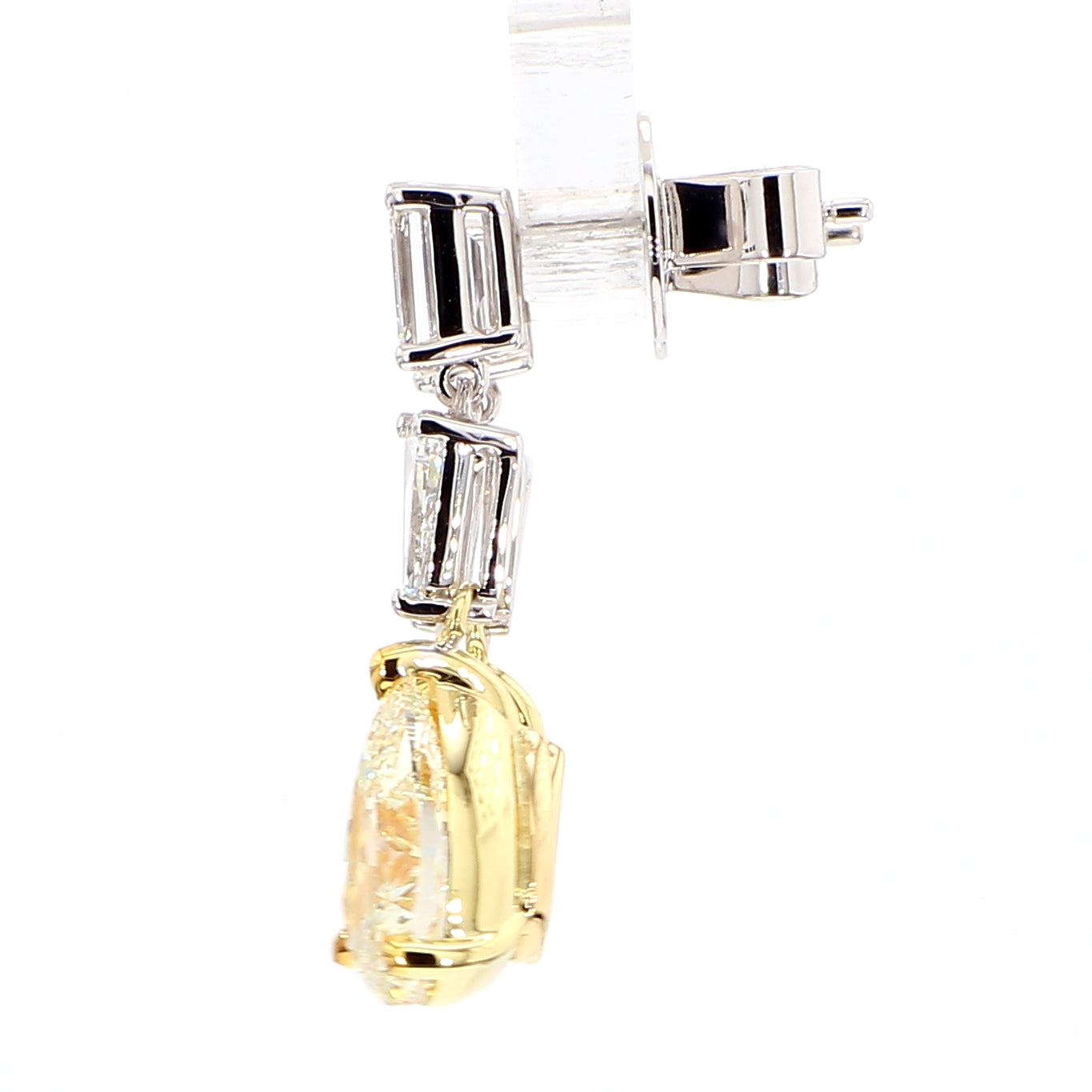 Natural Yellow Pear Diamond Earring GIA Certified product image 3