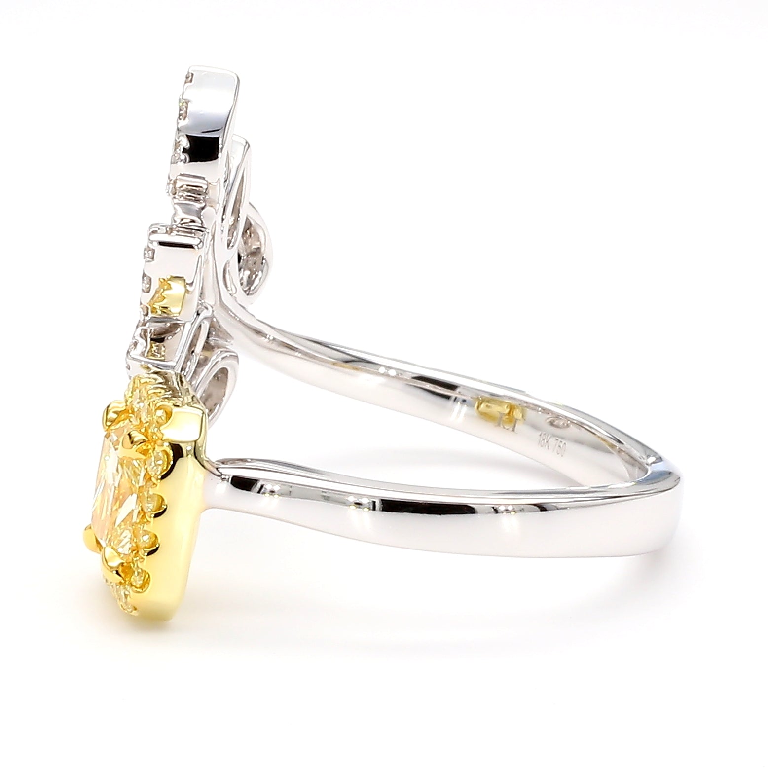 Natural Yellow Radiant Diamond Ring Gia Certified