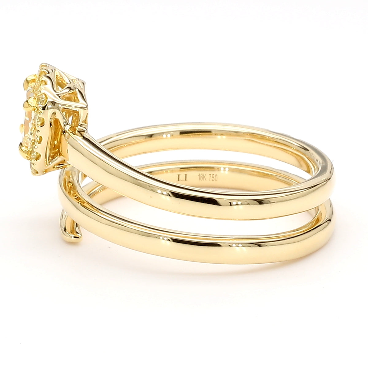 Natural Yellow Cushion Diamond Ring