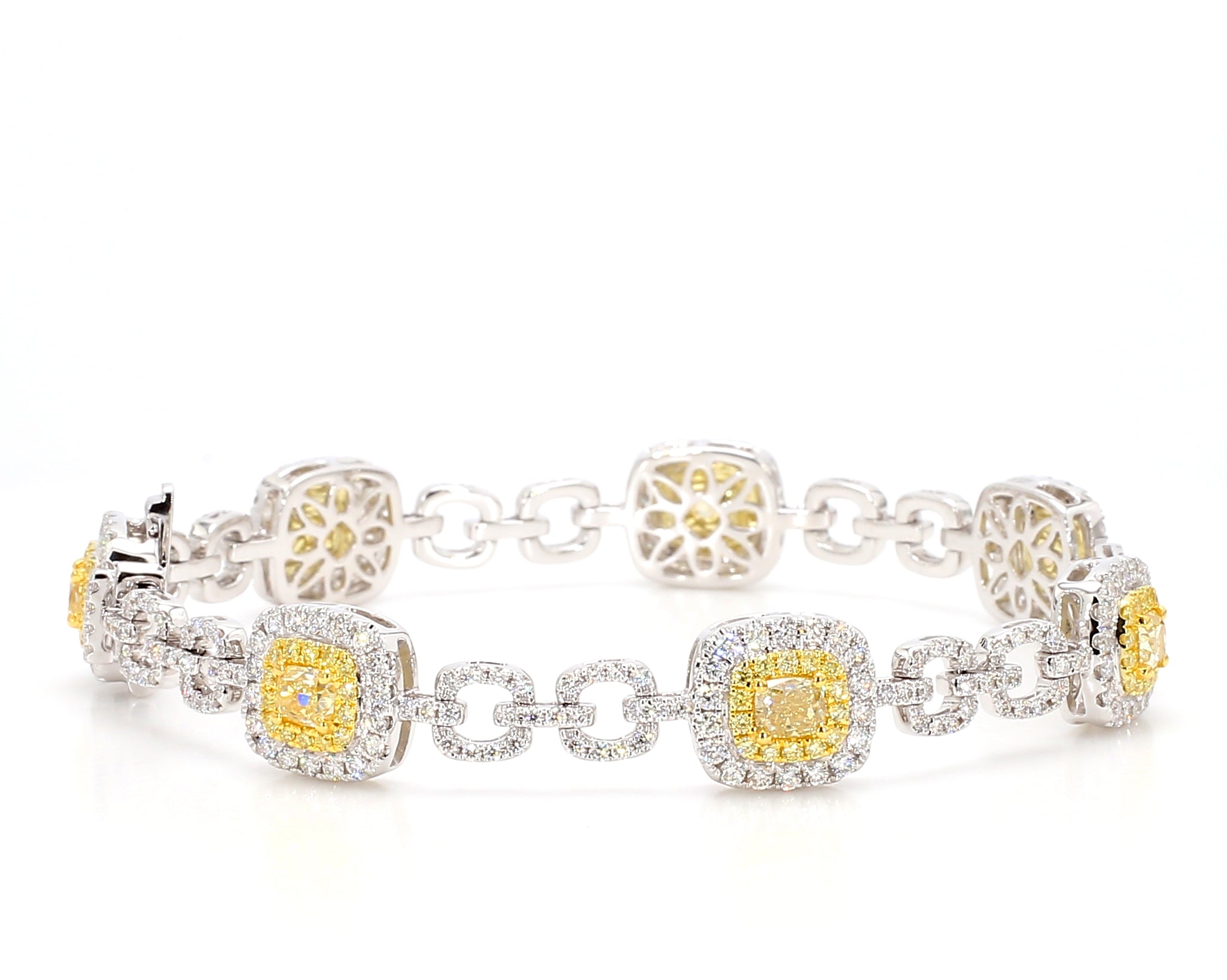 Natural Yellow Cushion Diamond Bracelet