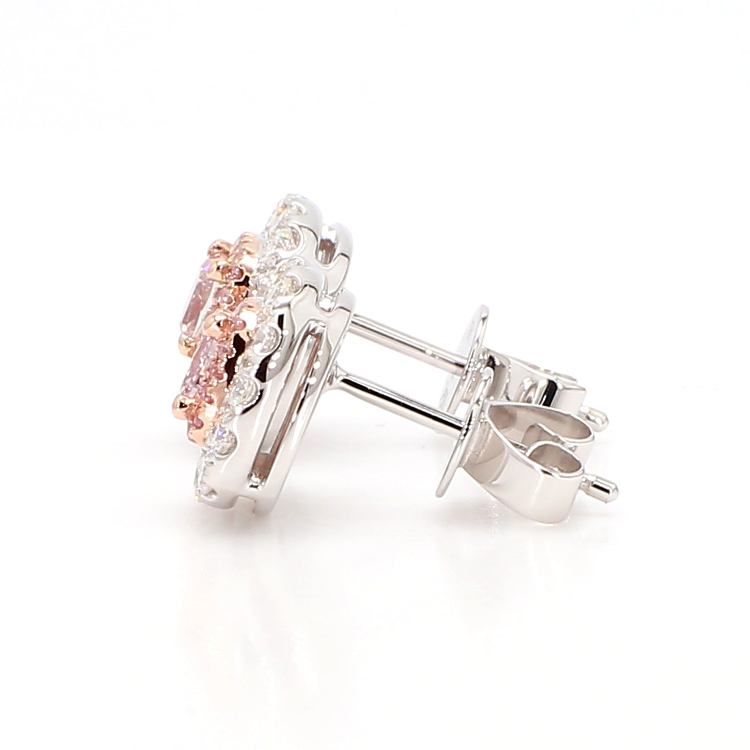 Natural Purple Cushion Diamond Earring Gia Certified
