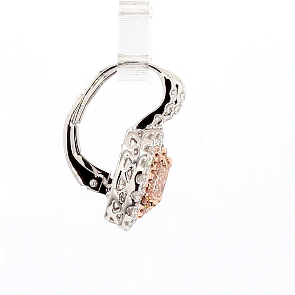 Natural Pink Pear Diamond Earring | GIA Certified