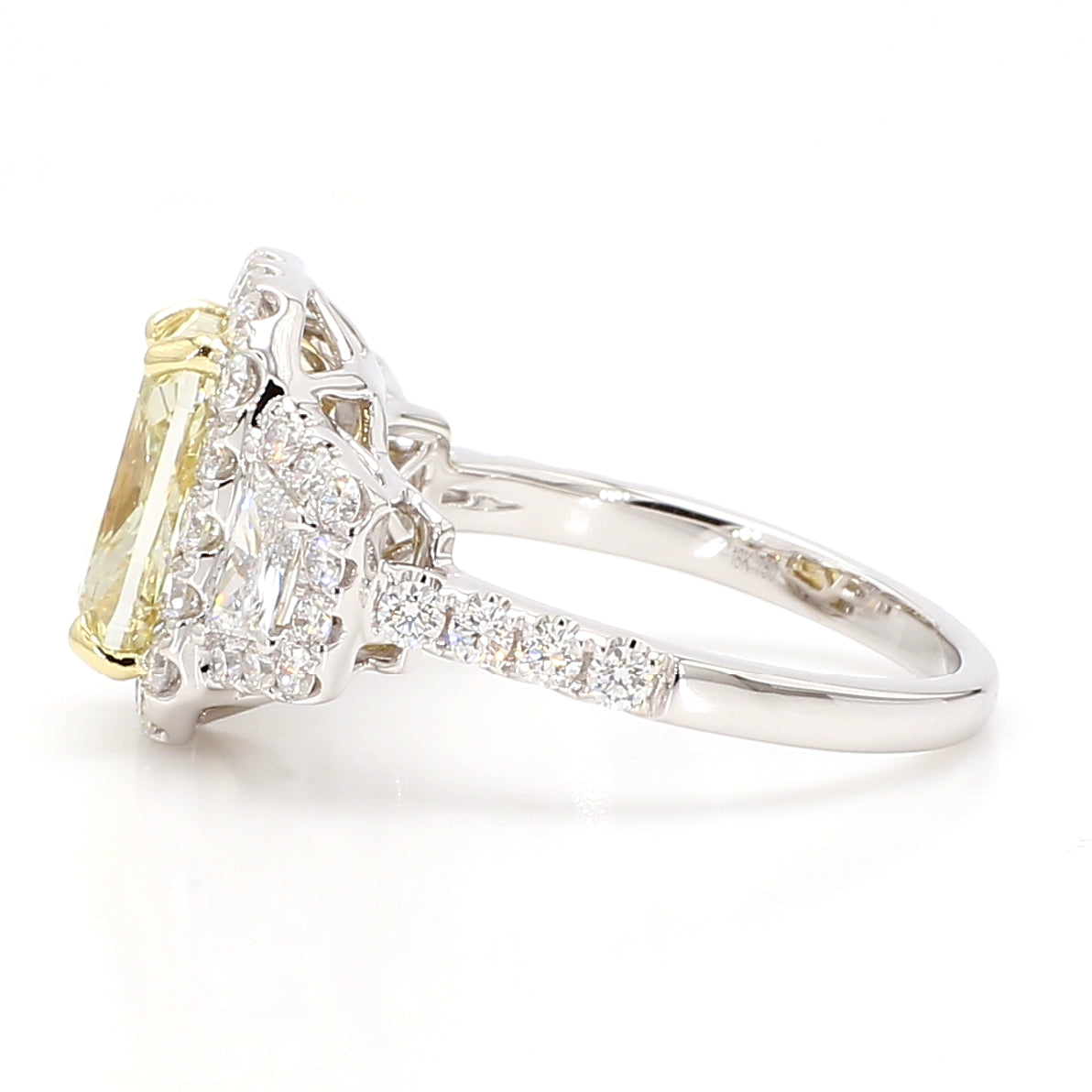 Natural Yellow Cushion Diamond Ring | GIA Certified