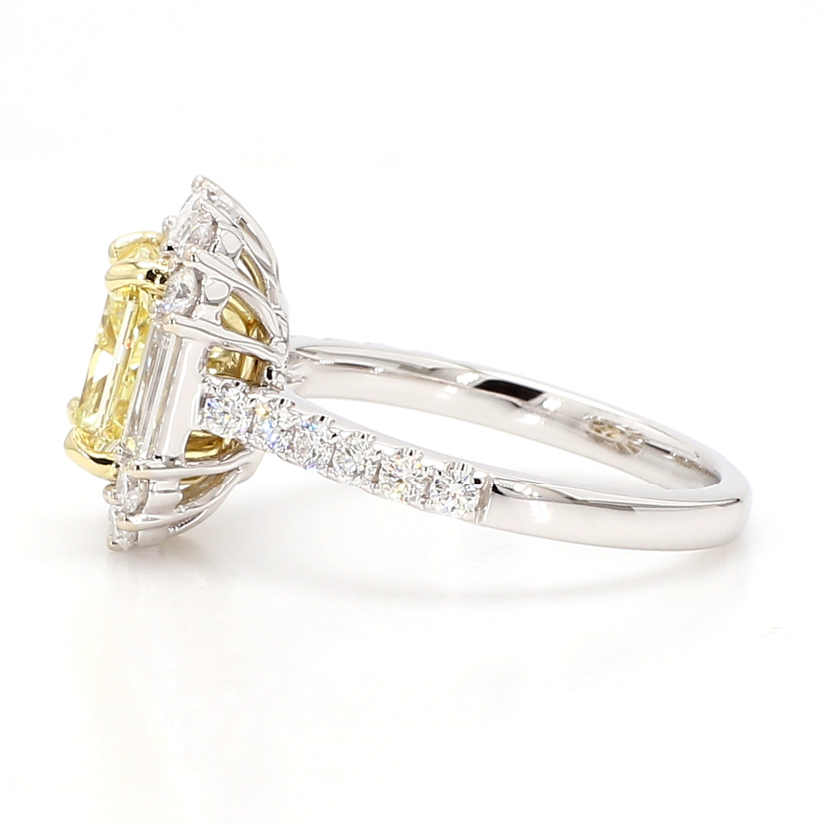 Natural Yellow Radiant Diamond Ring | GIA Certified