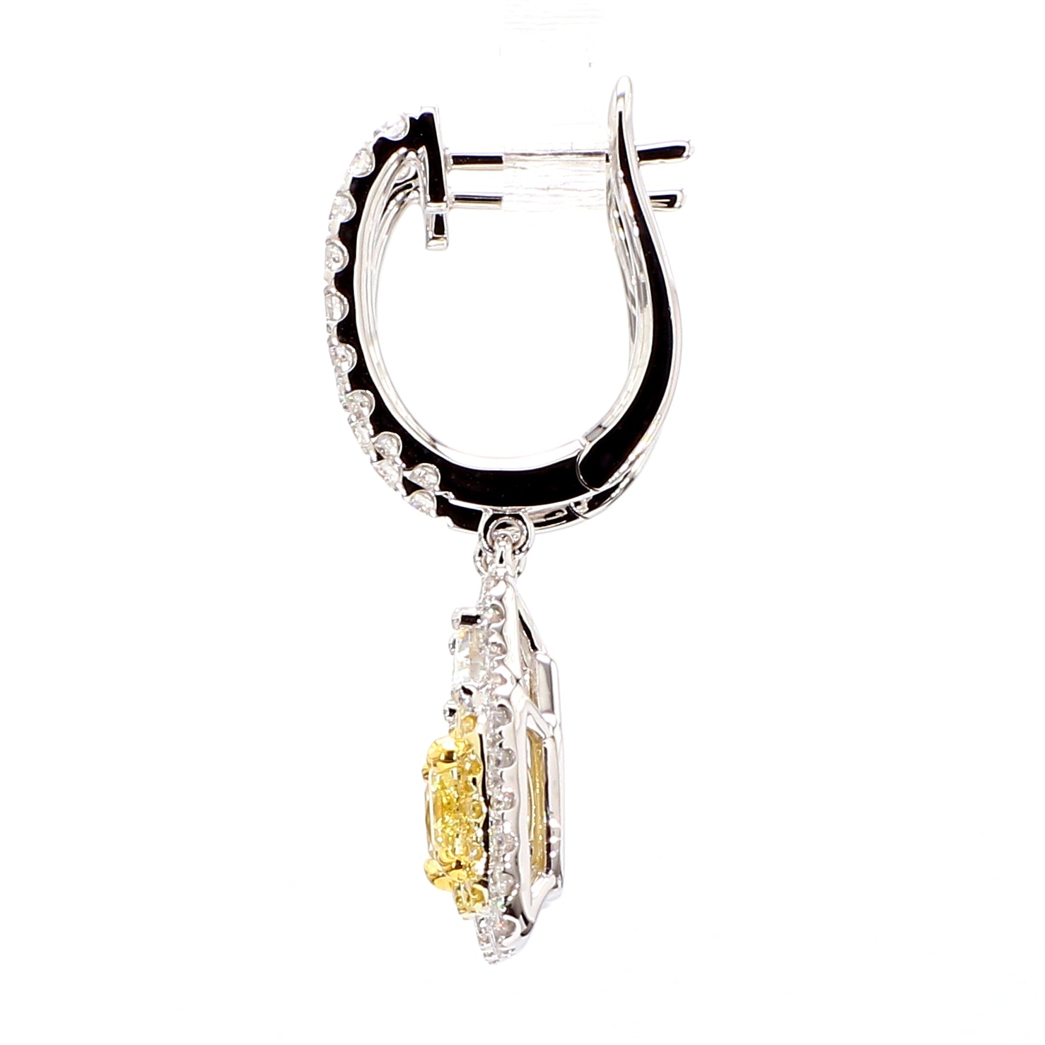 Natural Yellow Cushion Diamond Earring GIA Certified product image 3
