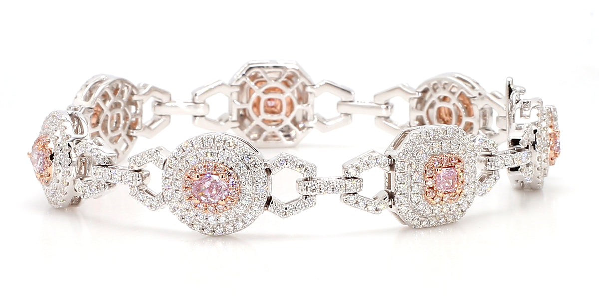 Natural Purple Oval Diamond Bracelet | GIA Certified