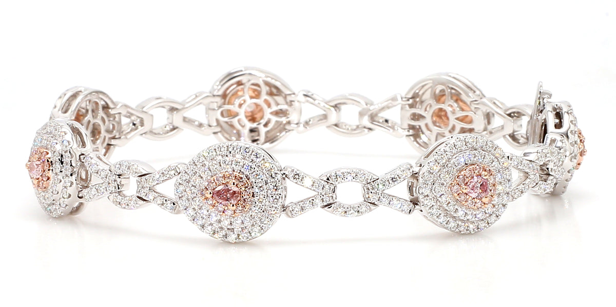 Natural Pink Pear Diamond Bracelet | GIA Certified