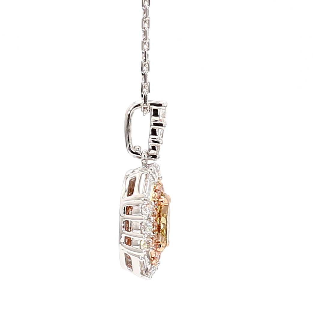 Natural Yellow Oval Diamond Pendant Gia Certified