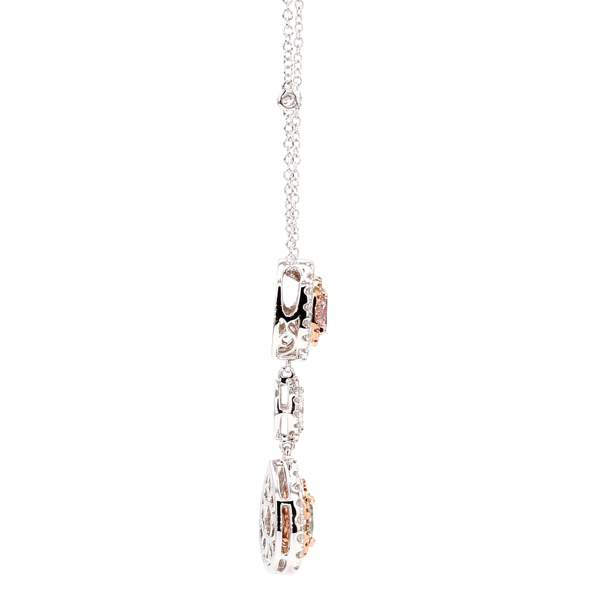 Natural Purple Oval Diamond Necklace Gia Certified