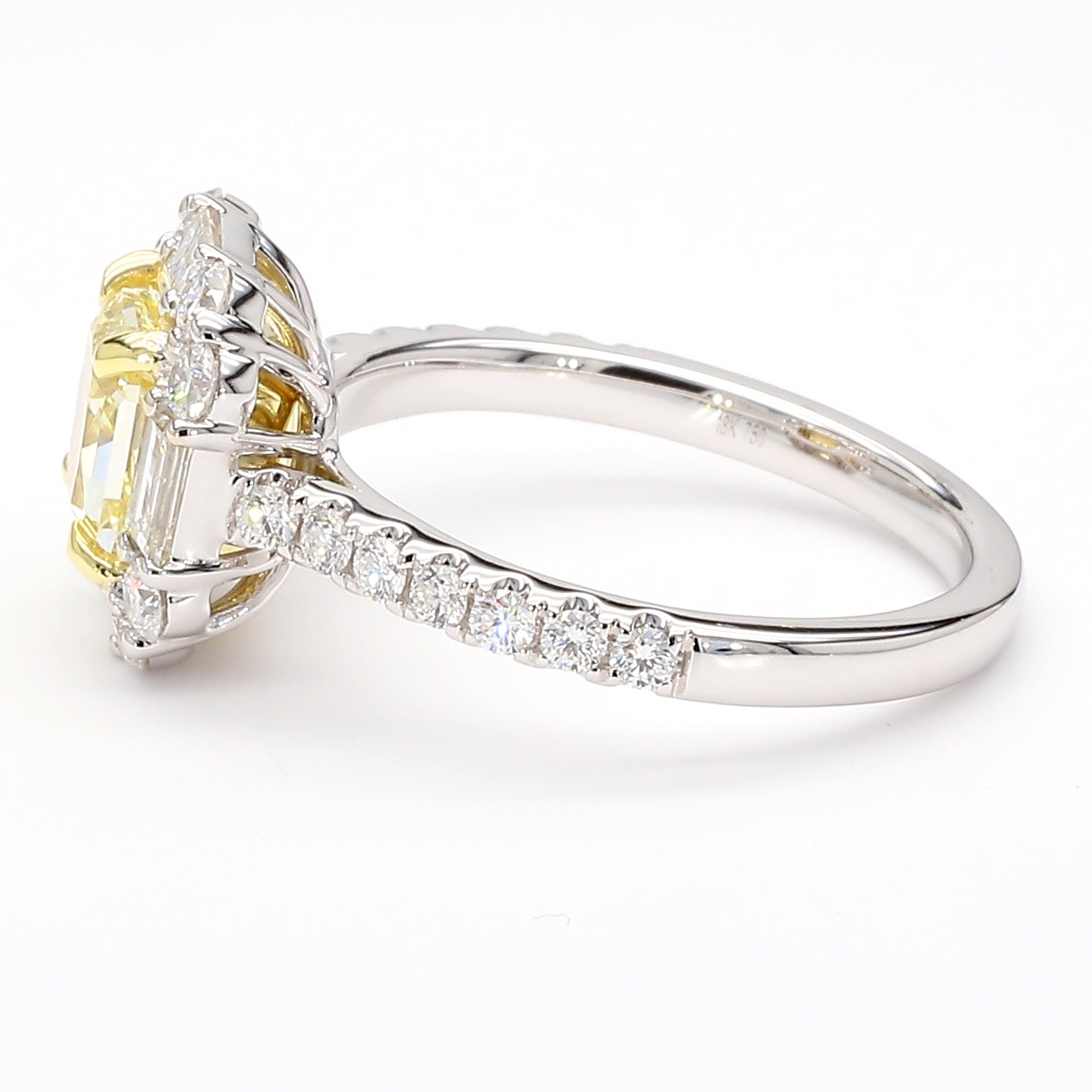 Natural Yellow Radiant Diamond Ring Gia Certified