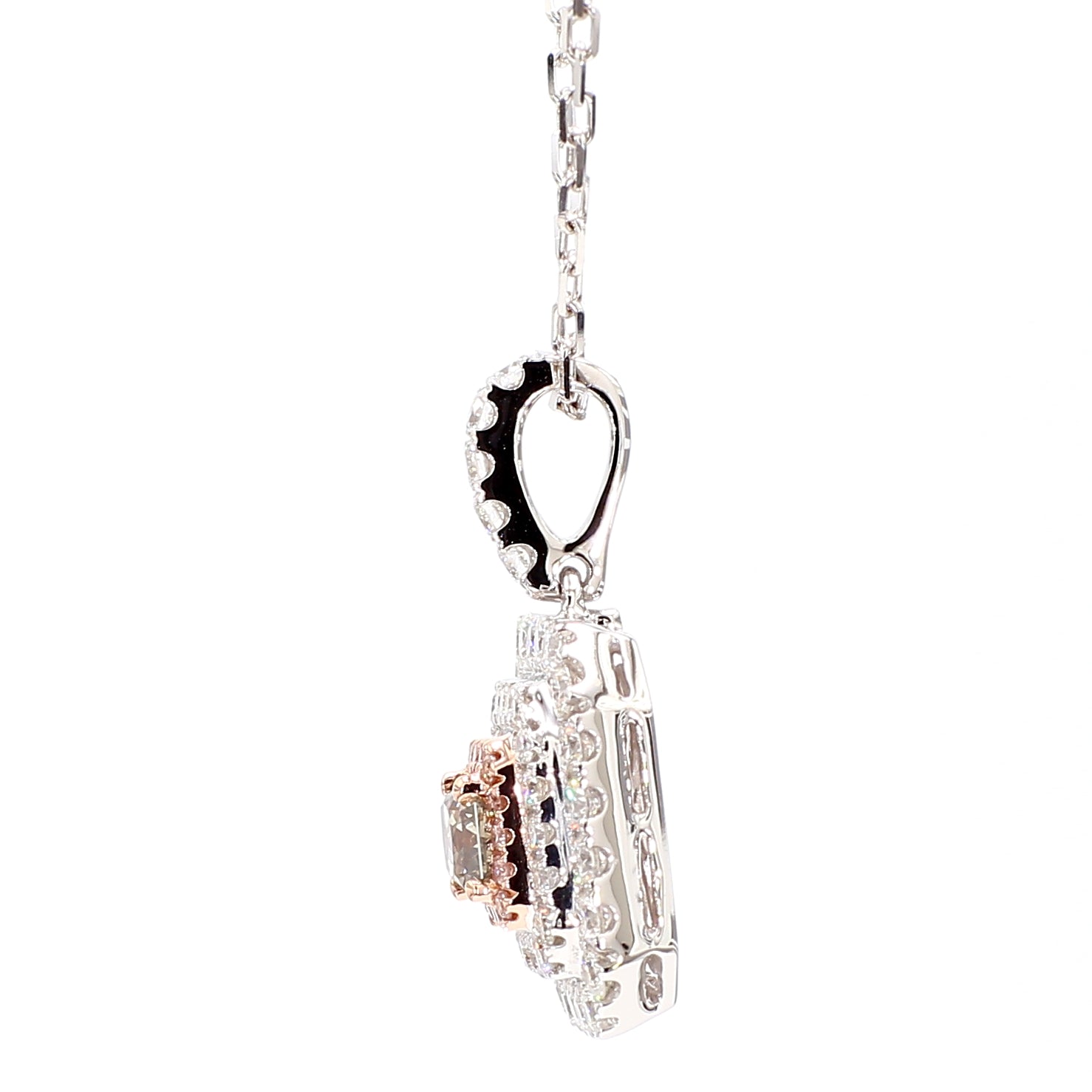 Natural Green Radiant Diamond Pendant GIA Certified product image 3