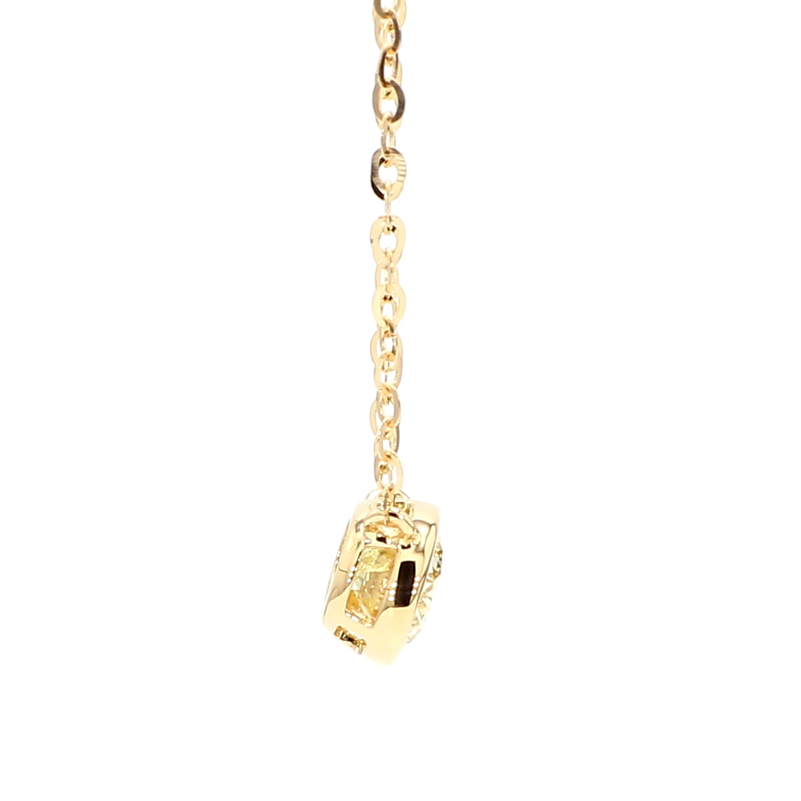 Natural Yellow Oval Diamond Necklace Gia Certified