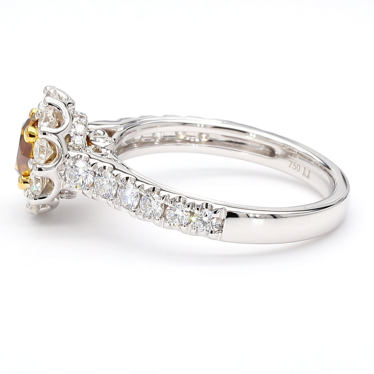 Natural Orange Round Diamond Ring | GIA Certified