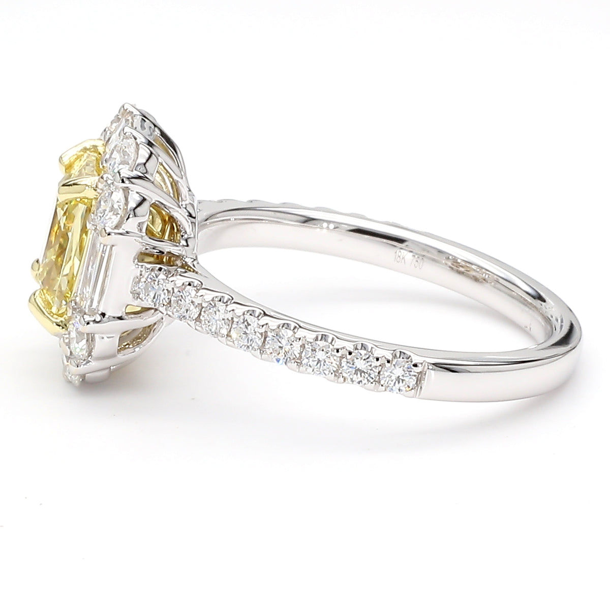 Natural Yellow Radiant Diamond Ring | GIA Certified