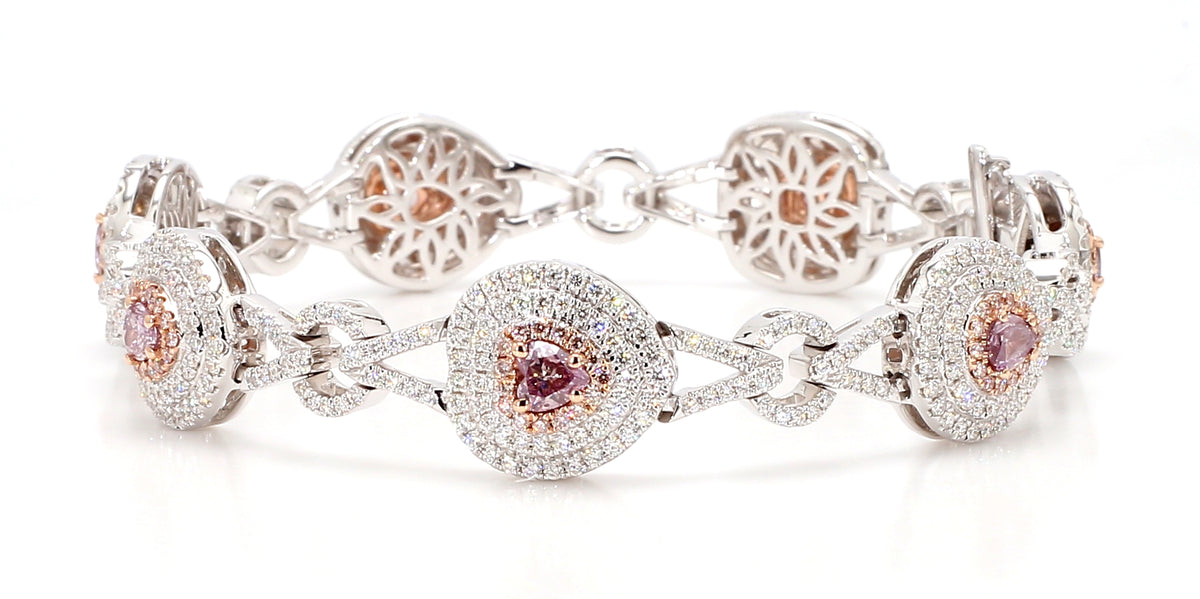 Natural Purple Heart Diamond Bracelet | GIA Certified