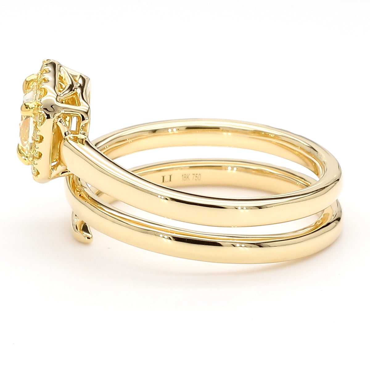 Natural Yellow Radiant Diamond Ring | GIA Certified
