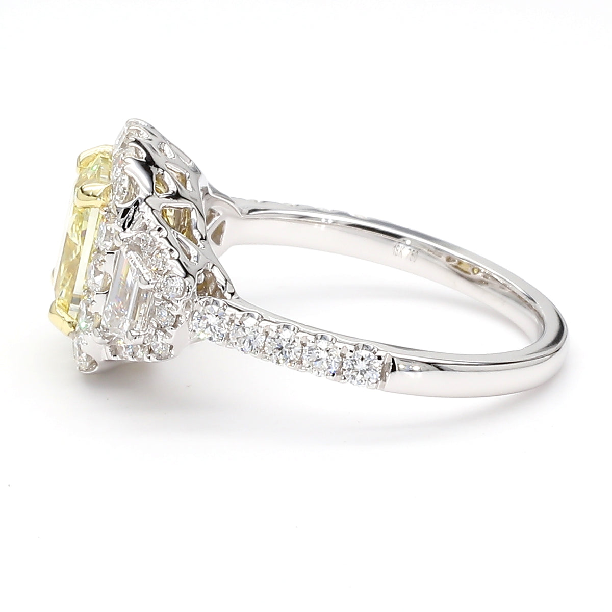 Natural Yellow Cushion Diamond Ring | GIA Certified