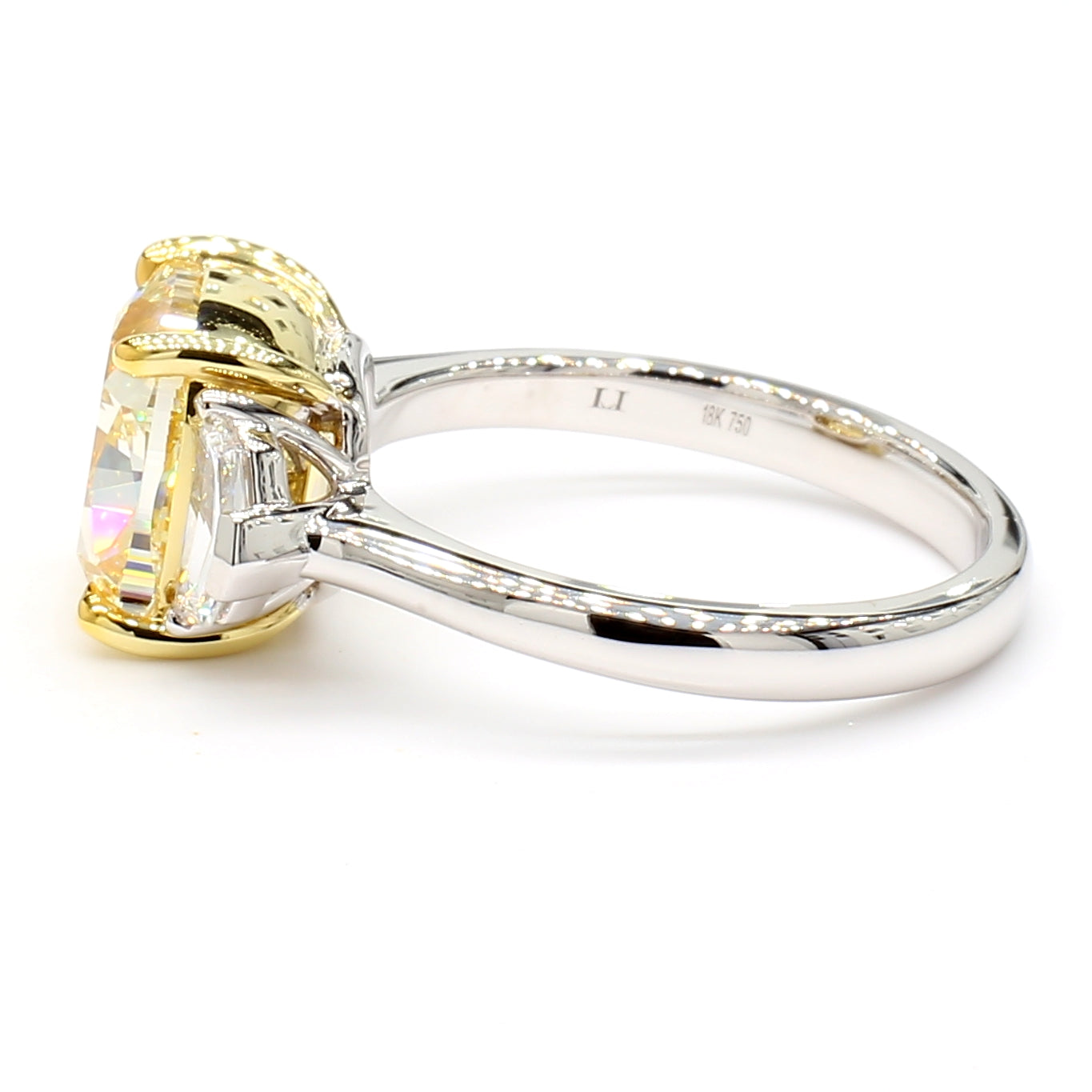 Natural Yellow Cushion Diamond Ring GIA Certified product image 3