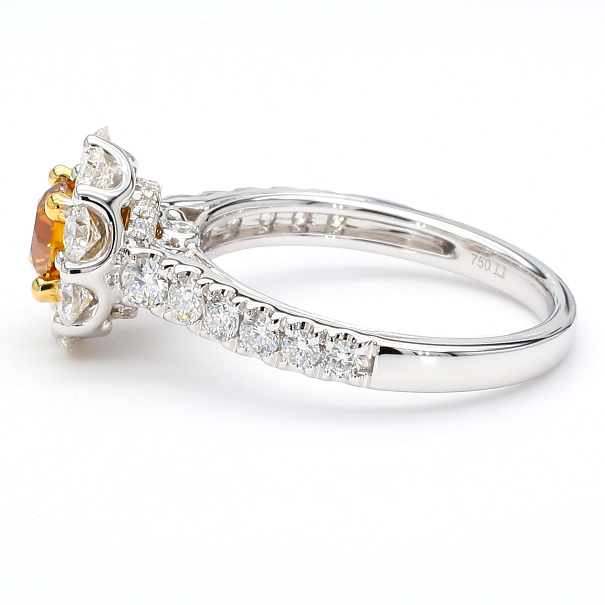 Natural Orange Round Diamond Ring | GIA Certified