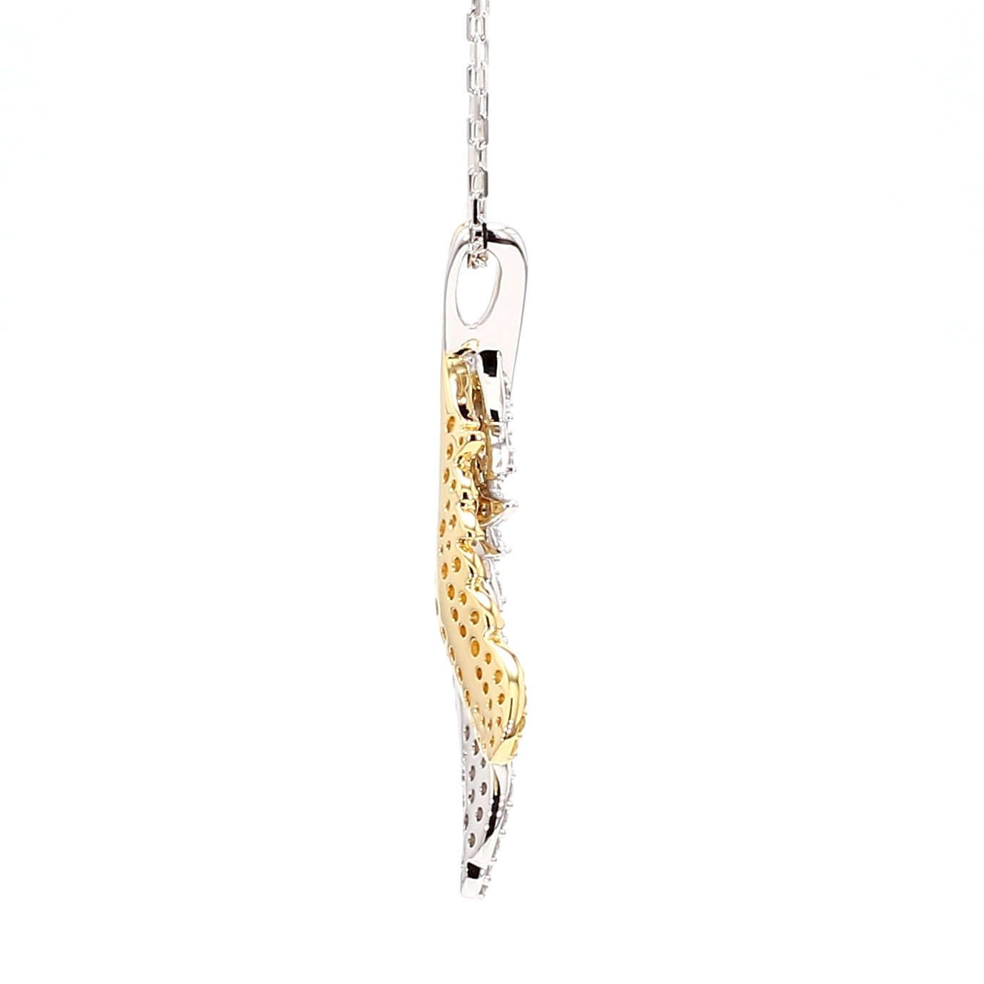 Natural Yellow Round Diamond Pendant