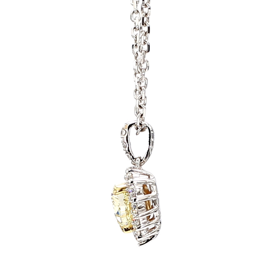 Natural Yellow Heart Diamond Pendant
