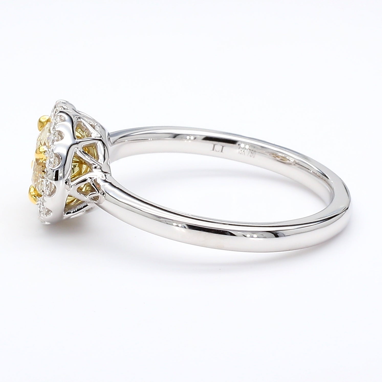 Natural Yellow Oval Diamond Ring Gia Certified