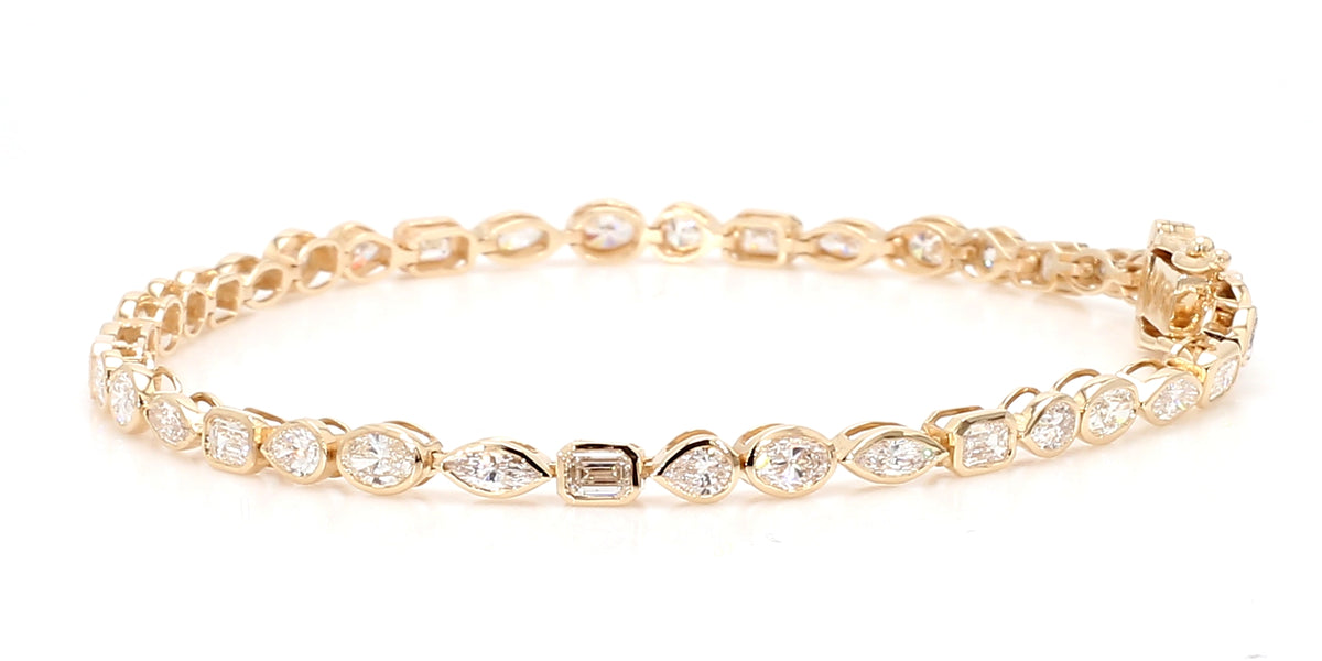 Natural White Oval Diamond Bracelet