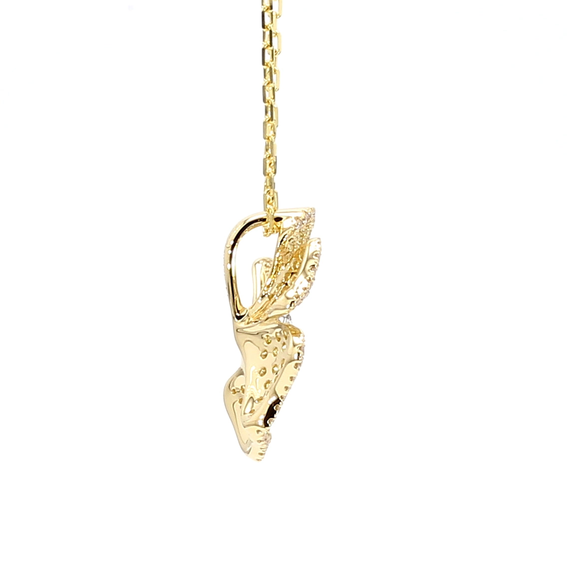 Natural Yellow Round Diamond Pendant