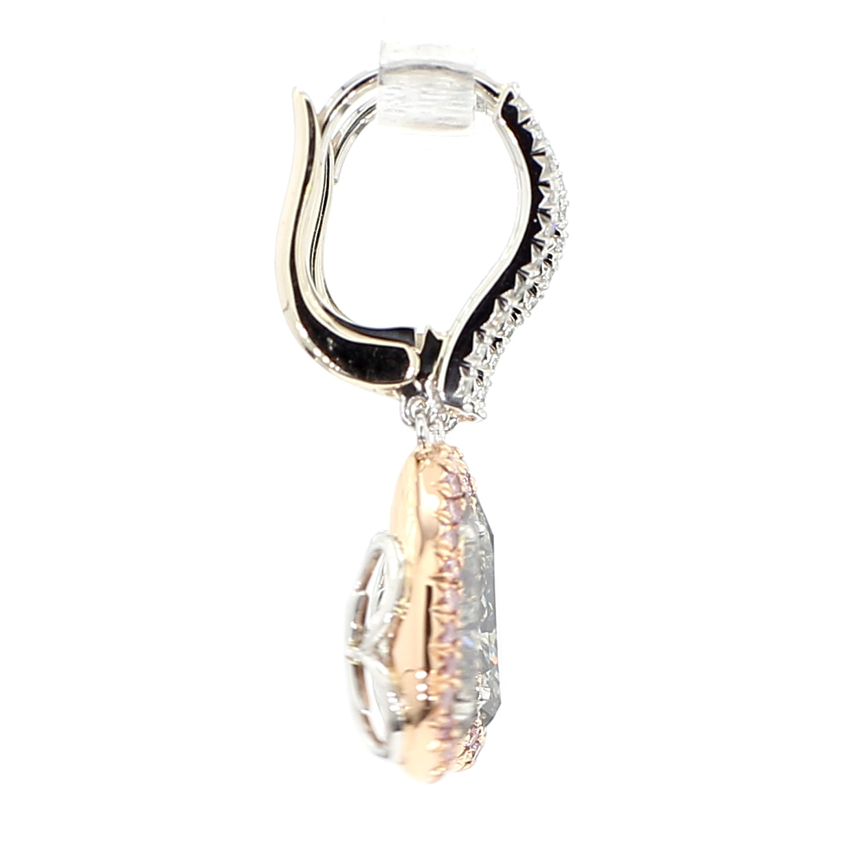 Natural Gray Pear Diamond Earring GIA Certified product image 3