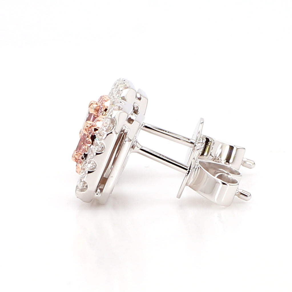 Natural Purple Radiant Diamond Earring Gia Certified