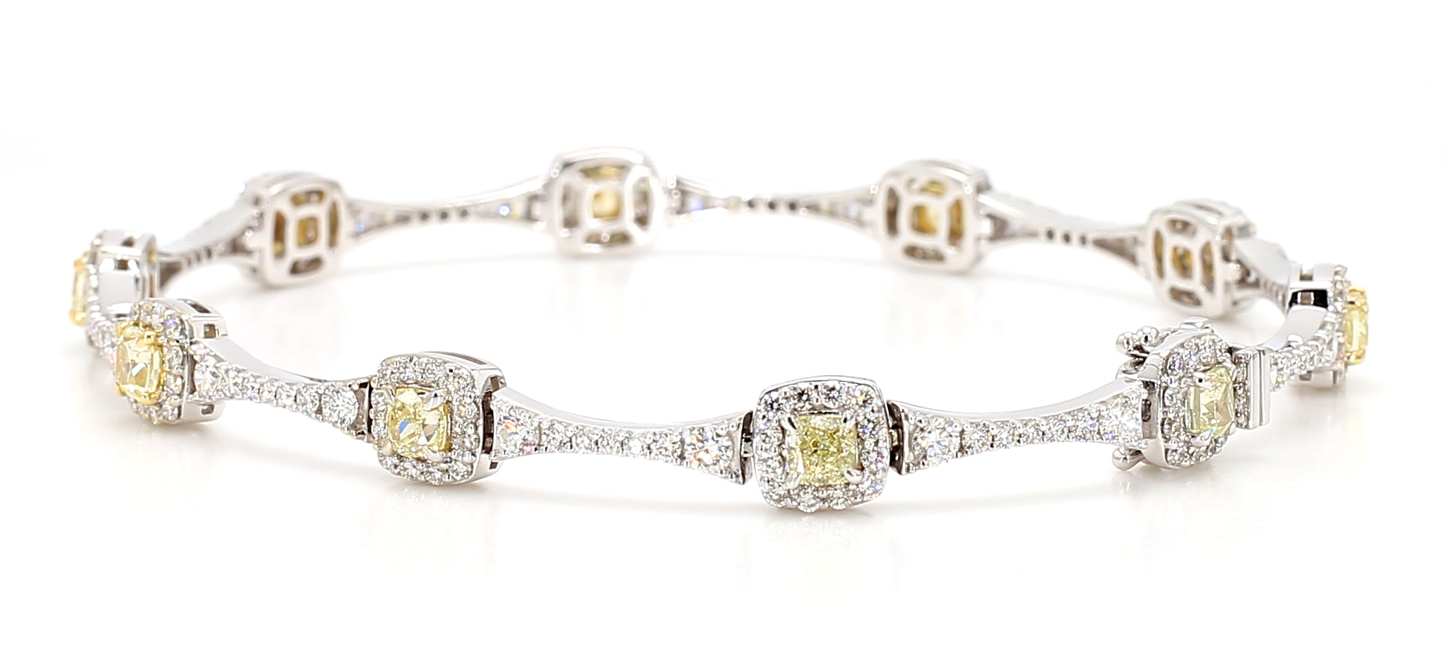 Natural Yellow Cushion Diamond Bracelet
