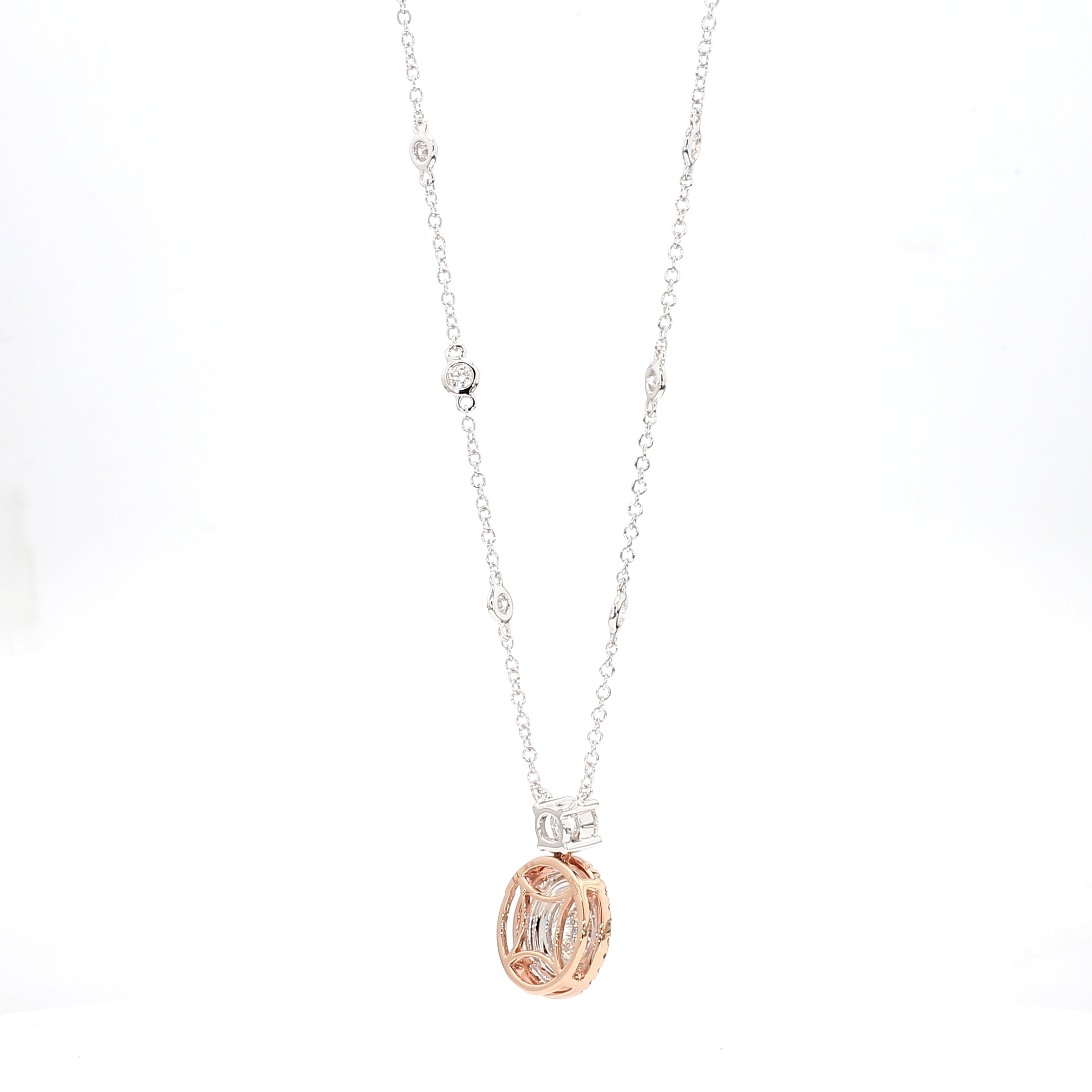 Natural White Round Diamond Necklace Gia CERTIFIED