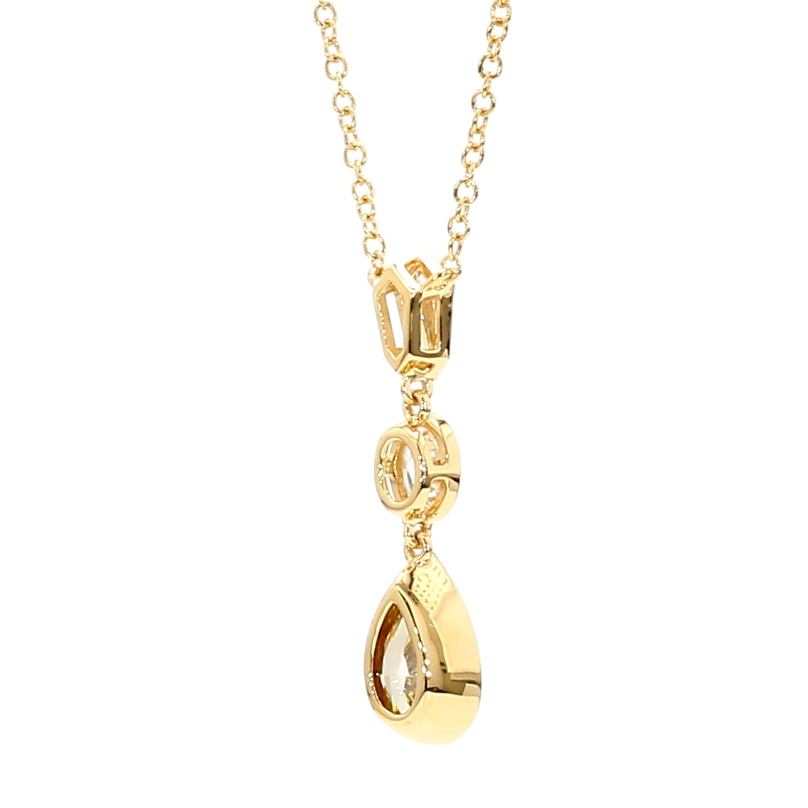 Natural Green Pear Diamond Necklace Gia Certified