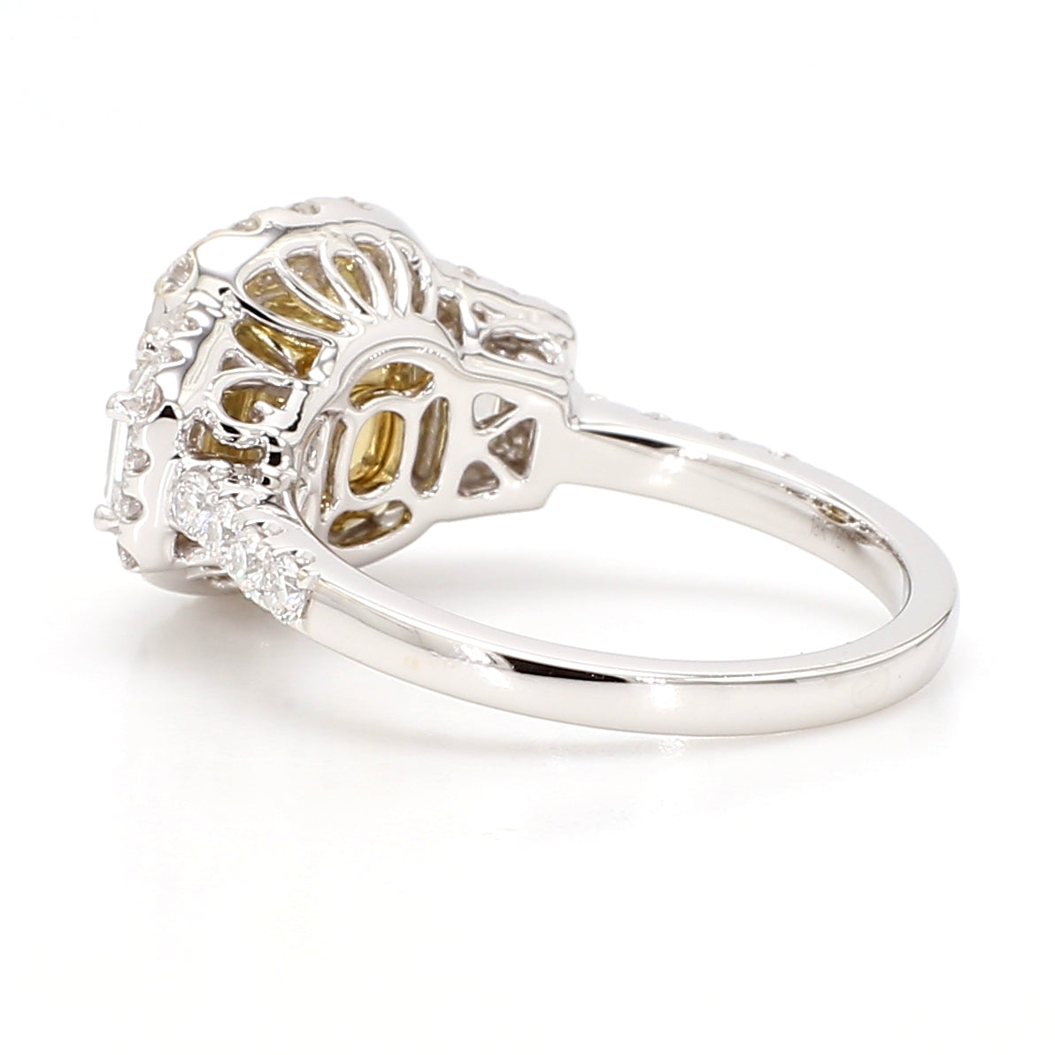 Natural Yellow Cushion Diamond Ring | GIA Certified