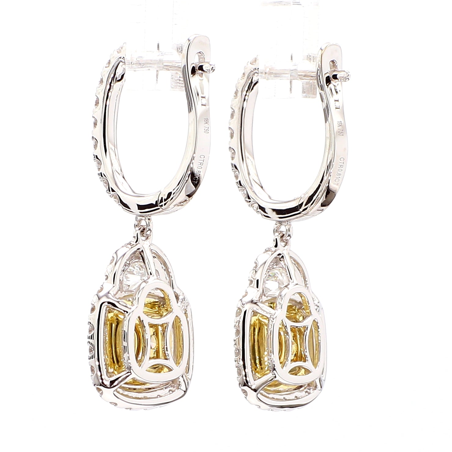 Natural Yellow Cushion Diamond Earring GIA Certified product image 4