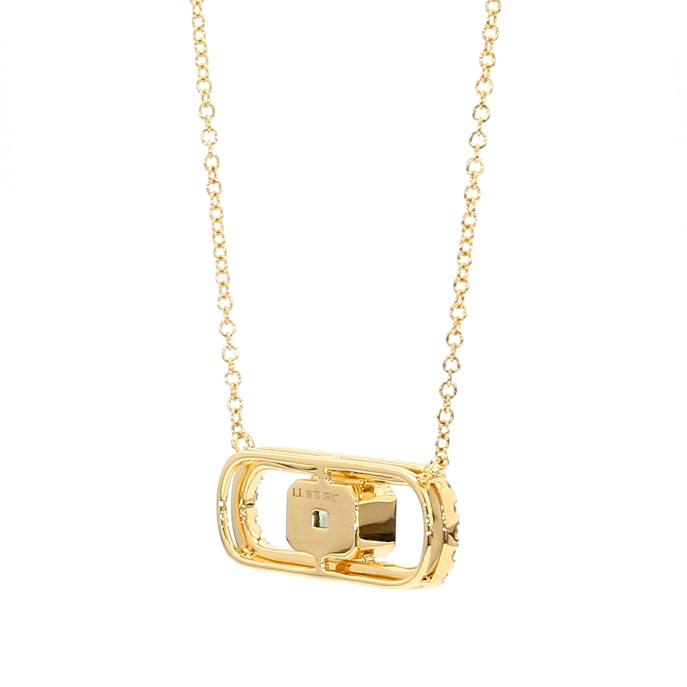 Natural Green Radiant Diamond Necklace Gia Certified