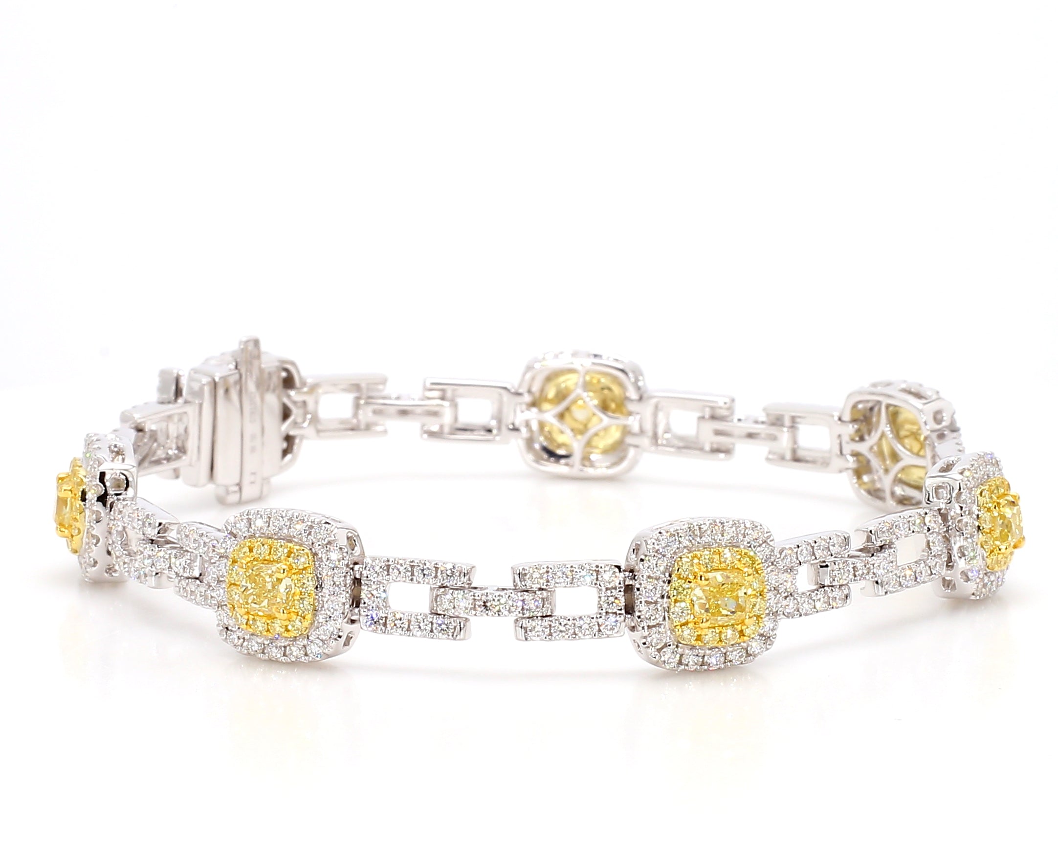 Natural Yellow Cushion Diamond Bracelet