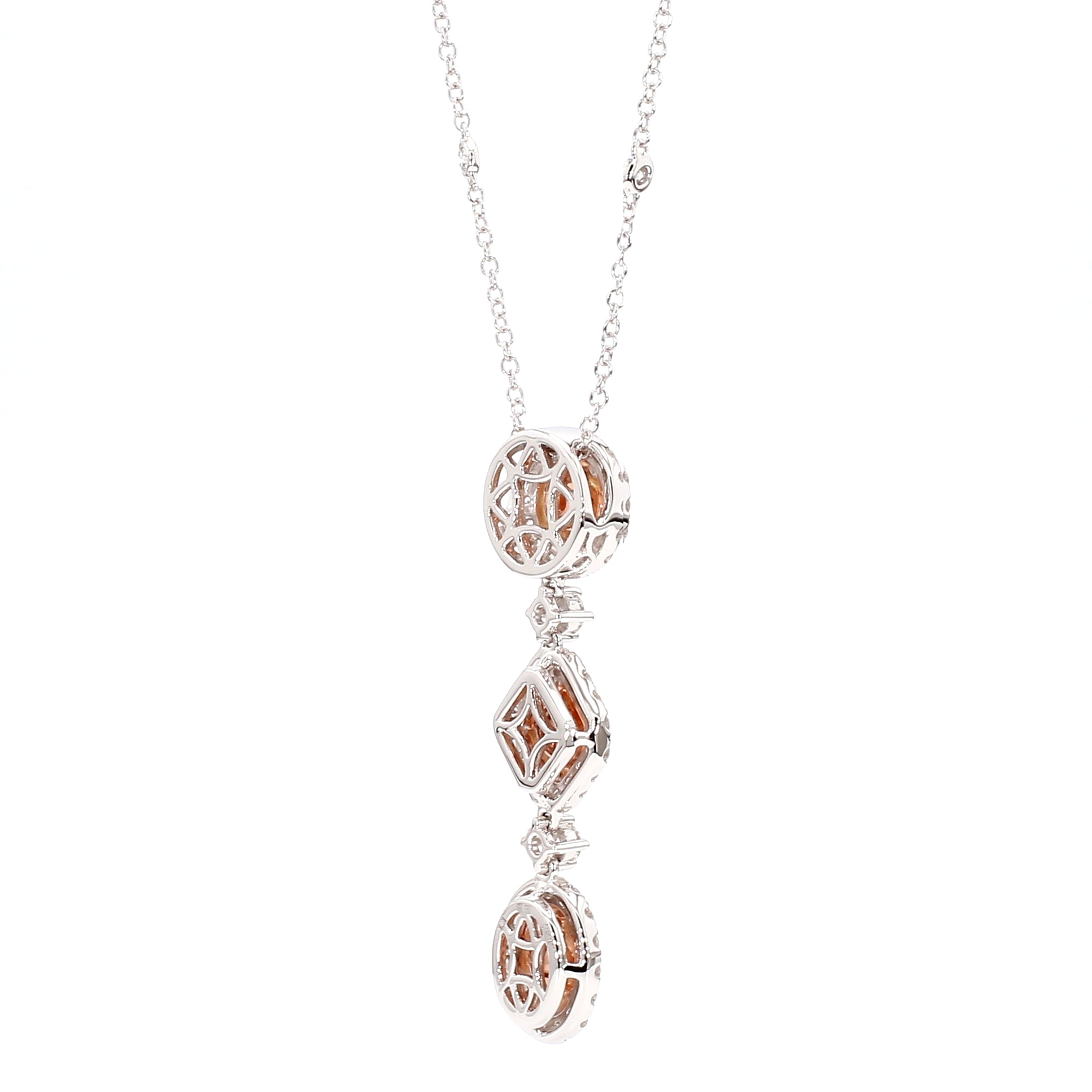 Natural Pink Round Diamond Necklace Gia Certified