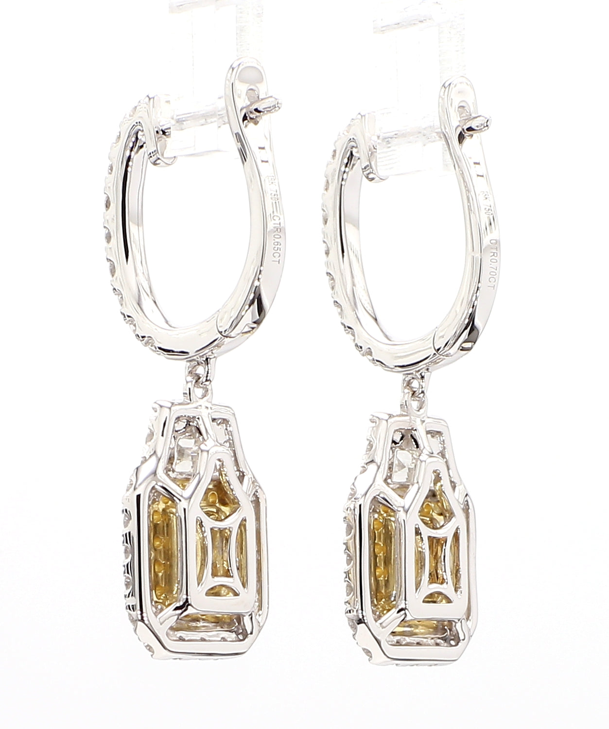 Natural Yellow Radiant Diamond Earring GIA Certified product image 4