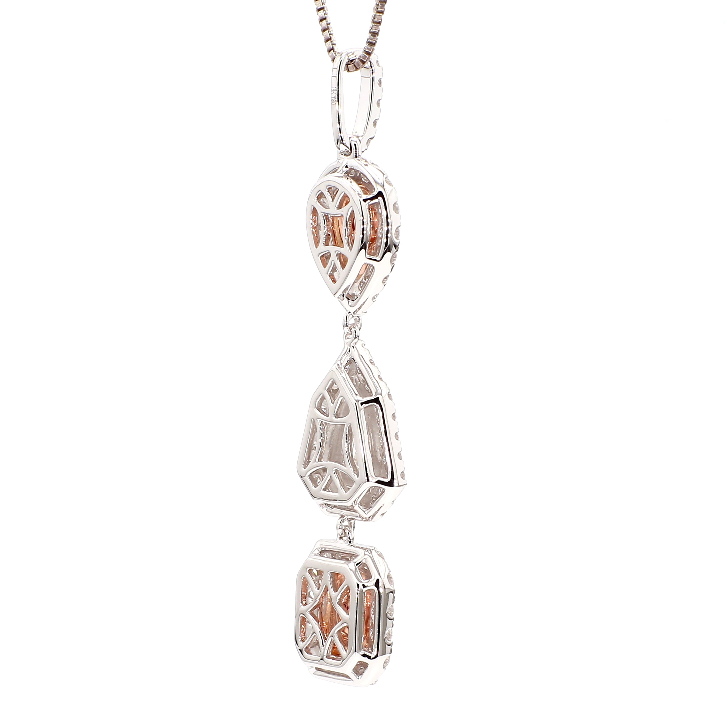 Natural Pink Pear Diamond Pendant Gia Certified