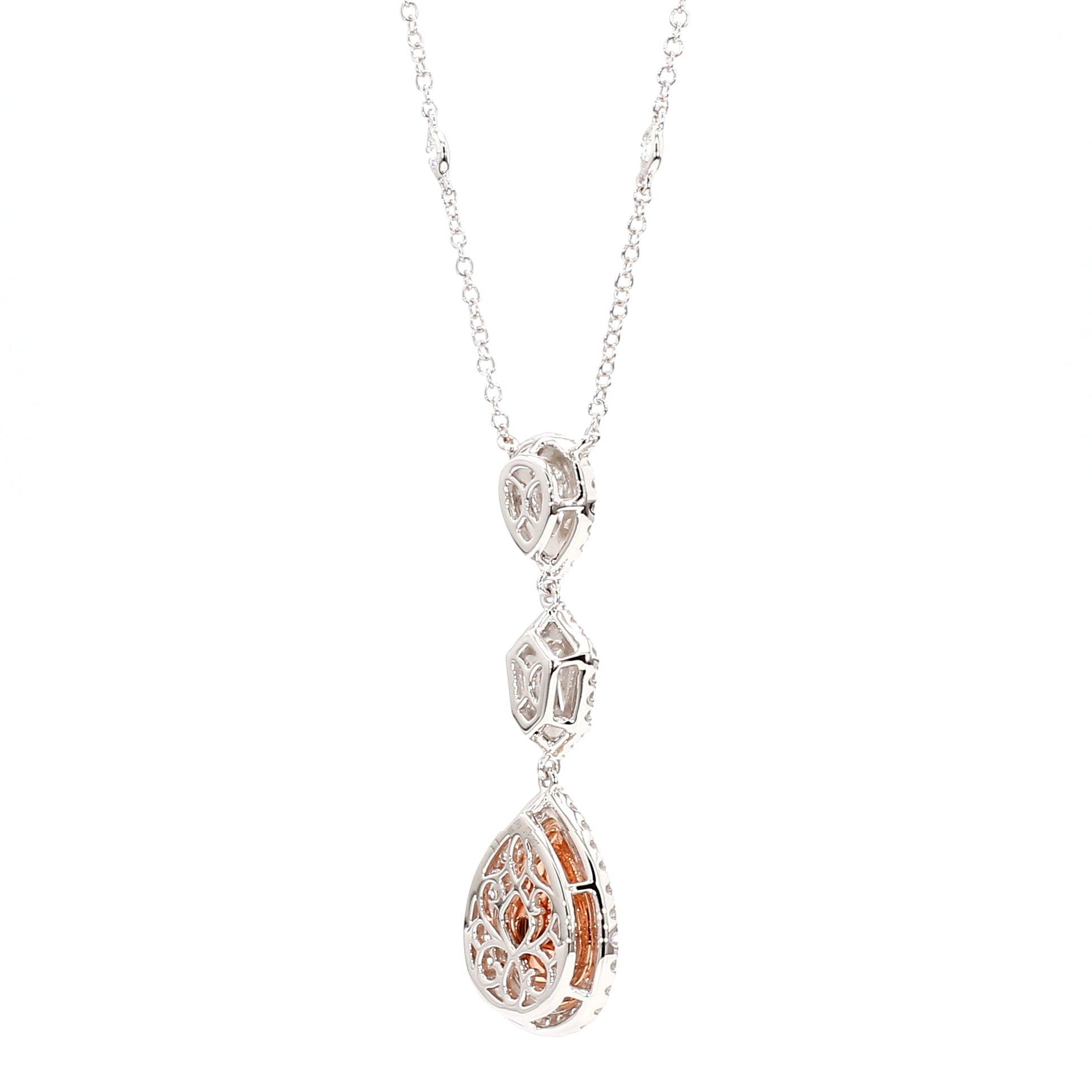 Natural Green Pear Diamond Necklace Gia Certified