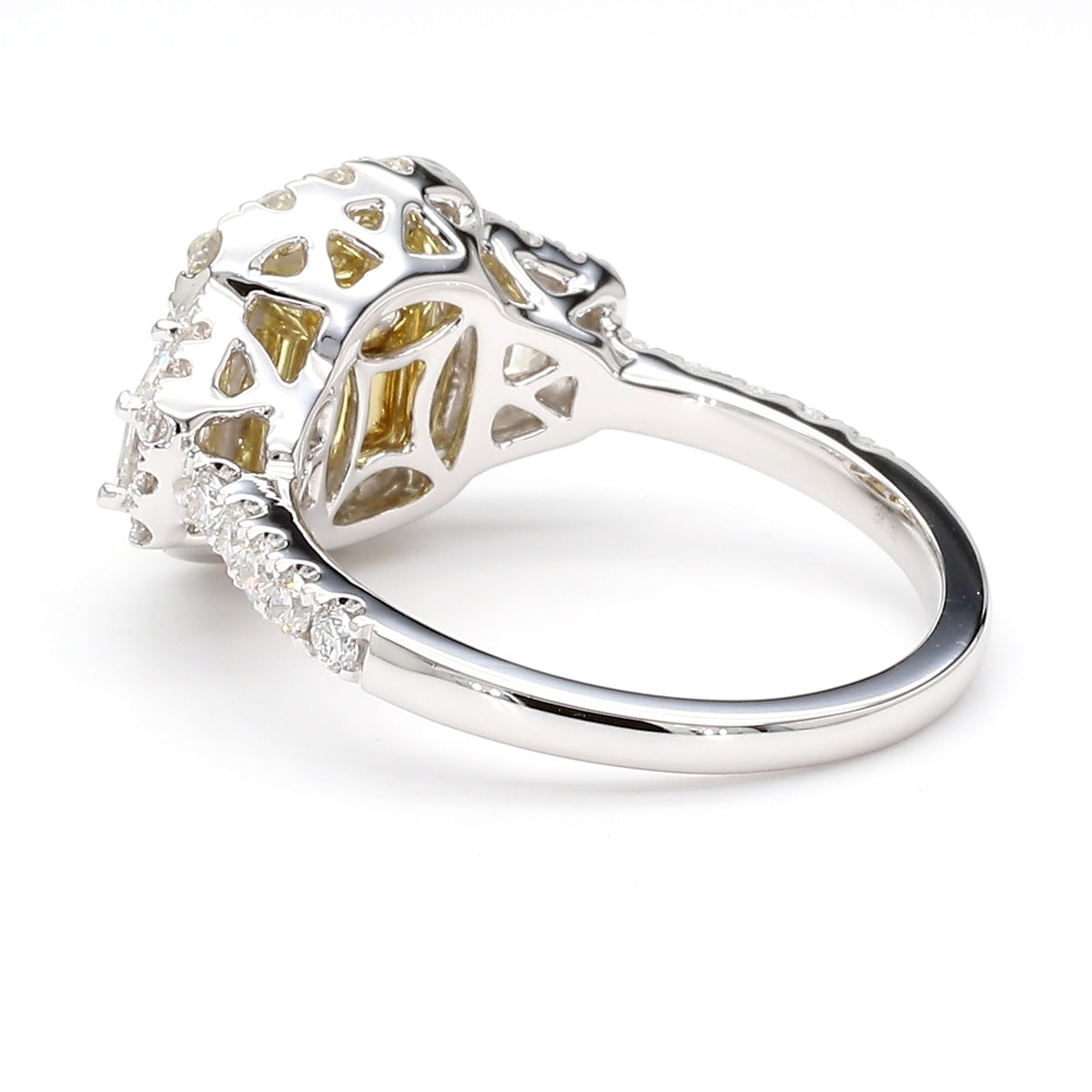 Natural Yellow Cushion Diamond Ring | GIA Certified