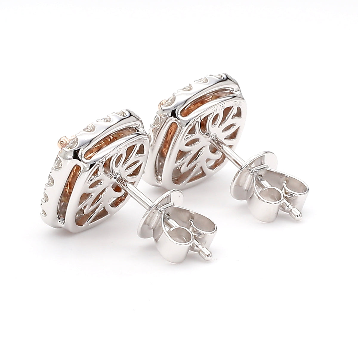 Natural Pink Cushion Diamond Earring | GIA Certified