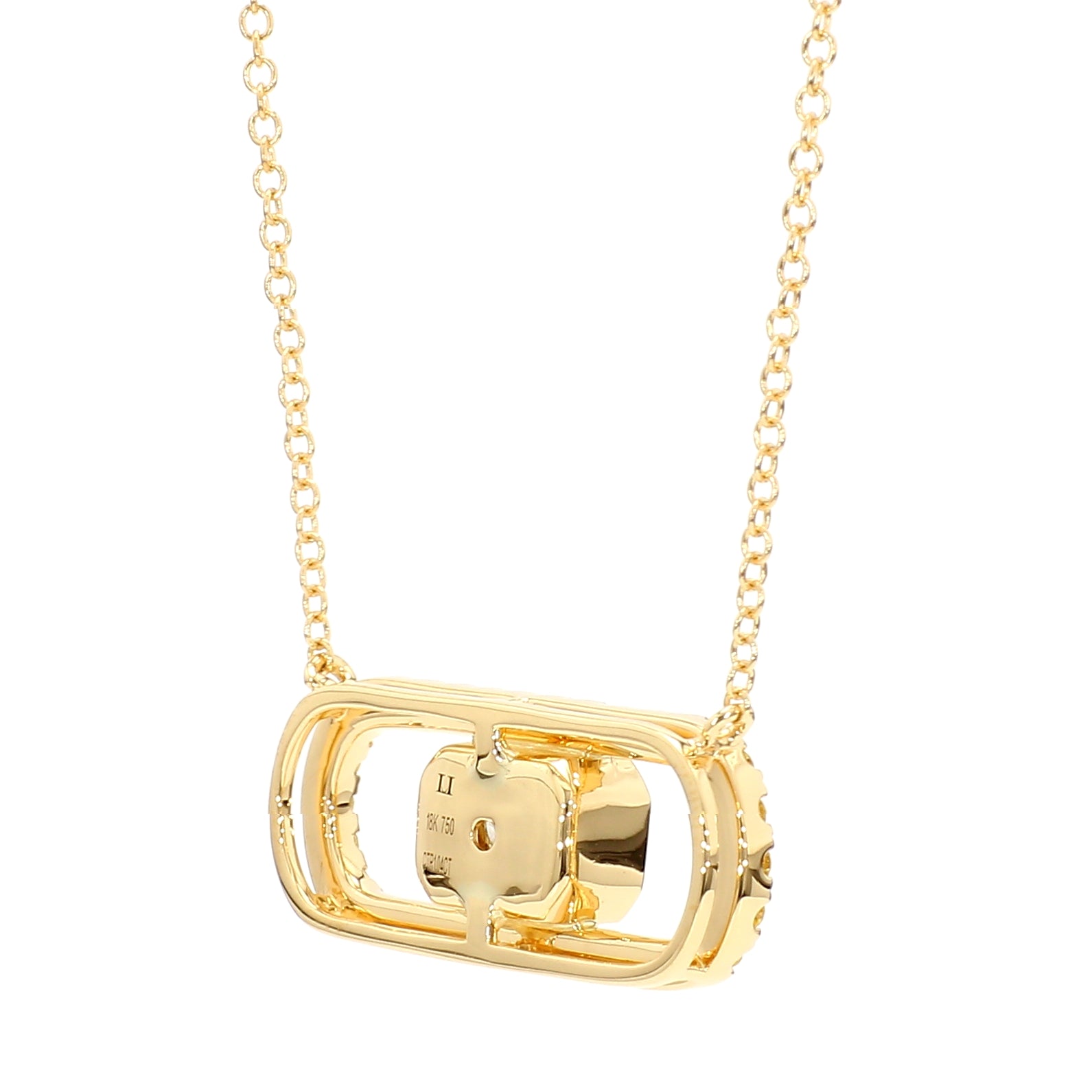 Natural Yellow Radiant Diamond Necklace Gia Certified