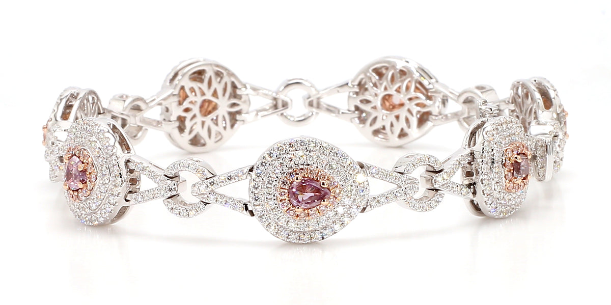 Natural Purple Heart Diamond Bracelet | GIA Certified