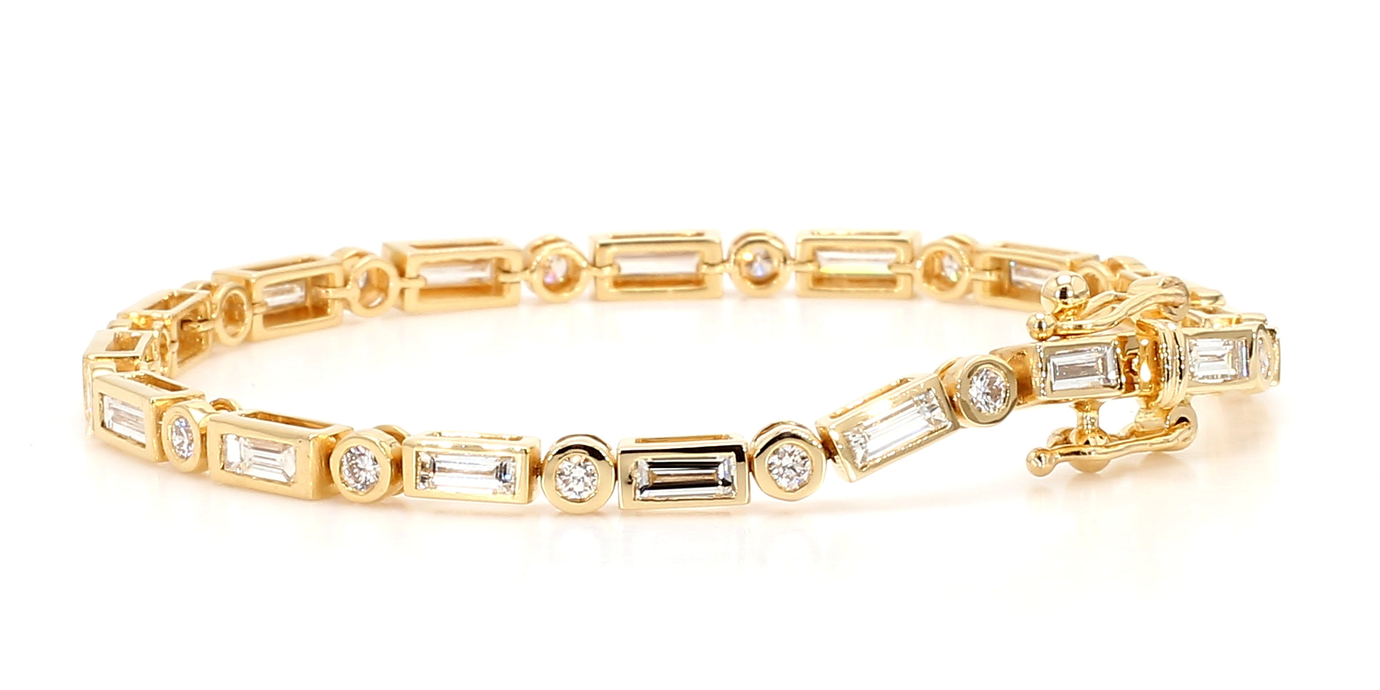 Natural White Baguette Diamond Bracelet
